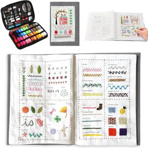 2026 New Embroidery Stitch Book Kit, Portable All Scenario Embroidery Stitch Book, Comes with a Complete Toolkit and Instructional Tutorial,DIY Sewing Books of Stitches for Beginners and Enthusiast
