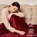 Tefici Electric Heated Blanket Throw, Super Cozy Soft 2-Layer Flannel 50" x 60" Heated Throw with 3 Heating Levels & 4 Hours Auto Off, Machine Washable, ETL&FCC Certified, Home Office Use, Red