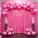 Hot Pink Backdrop Curtain 2 Panels-Wrinkle-Free Polyester Photography Drapes for Wedding Party Photo Background Decorations- 8 X10FT (Hot Pink)