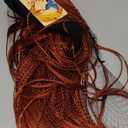 Aimole Long Braided Wigs Crochet Hair Fully Hand Tied Twist Braided With Headband Half Wig(137-Red)