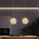 ykolupty Pendant Lights Kitchen Island Crystal Globe Chandelier LED Gold Island Light Crystal Pendant Light for Dining Foyer Entrance