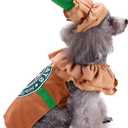 Latte Dog Costume - Halloween Funny Iced Coffee Dog Costume, Puppy Latte Mocha Fancy Dress Up, Winter Warm Cosplay Outfits for Small Medium Dogs, Adorable 4 Legs Latte Hooded Coat Pajama (L: Neck 20.87", Chest 20.47", Weight 11-14 Lb.)