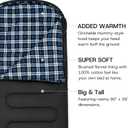 100% Cotton Flannel XXL 3-4 Season Sleeping Bags for Adults, 87"x36"/220cm x 90cm
