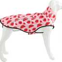 Mile High Life Dog Raincoat, Adjustable Waterproof Reflective Rain Jacket for Small Medium Large Dogs, Lightweight Breathable Pet Rain Coat with Leash Hole(Pink Watermelon,M Chest 26-32")