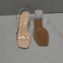 mysoft Women's Chunky Block Low Heels Open Toe Ankle Strap Heeled Sandals Comfortable Square Toe Wedding Party Dress Pump Shoes Size 7