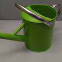 Metal Watering Can, One Gallon Watering Cans Stainless Steel for Outdoor Indoor Garden Plants Watering (Stainless Steel Handle Green)