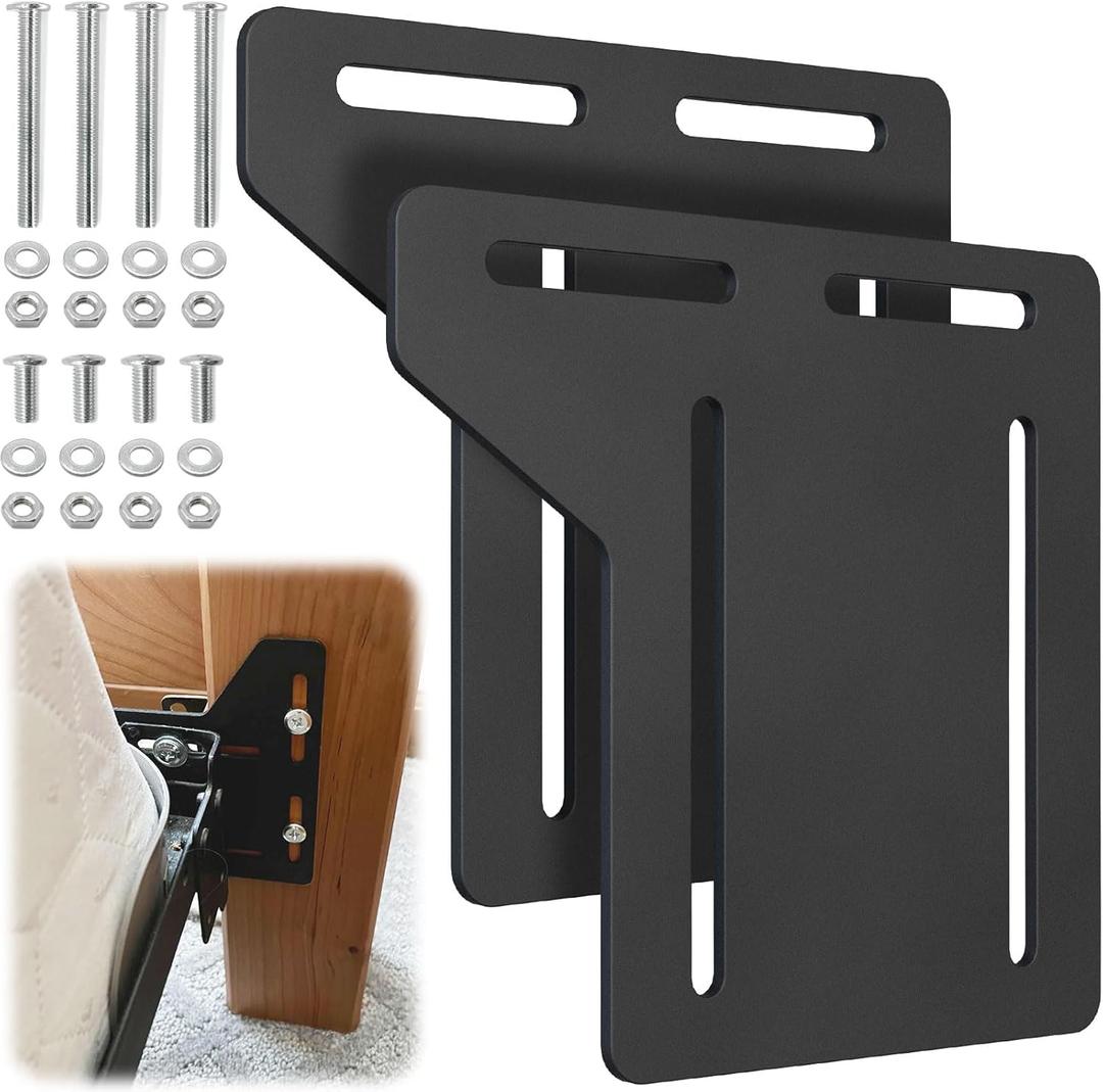 2 PCS Bed Frame Brackets Adapter for Headboard Extra, Full to Queen Conversion Kit, Heavy Duty Bed Modification Plate, Headboard Attachment for Metal Bed Frame, Headboard Adapter Kit with Hardware