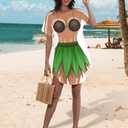 Women's Cute Bikini Printed T Shirt Dress Short Sleeve Baggy Shirt Beach Fun Swimwear Cover Up Dress, M