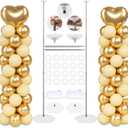 2025 Upgraded Balloon Column Stand Kit, 7 Feet Height Adjustable Balloon Tower Pillar with Reusable Metal Telescopic Design for Graduation, Wedding, Baby Shower, Birthday Party Decoration
