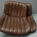 Brown Bar Stools Set of 2, Fabric Upholstered Barstools Armless, 24 in Bar Stool Bar Height, Black and Brown Barstools for Home Bar, Coffee Bar.