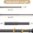Amazer Spring Tension Shower Curtain Rod, 54-90 Inches Rust-Resistance Tension Curtain Rod Bathroom Rod, Adjustable Shower Curtain Rod No Drill, Bronze