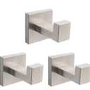 NearMoon Bath Towel Hooks -SUS304 Stainless Steel Square Clothes Robe Hooks Hanger, Heavy Duty Coat Hooks for Bathroom Livingroom Hotel Kitchen Garage, Wall Mounted - 3 Pack (Brushed Nickel)
