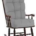 Rocking Chair Cushions Set, Thicken Rocking Chair Pads with Ties, Soft Seat Pads Cushion Tufted Back and Seat Cushion Chair Pads for Home, Kitchen, Office (Grey)