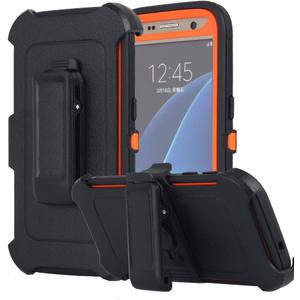 Galaxy S7 Case, AICase Heavy Duty Holster Case Belt Clip + Armor Protective Kickstand Cover with Built-in Screen Protector for Samsung Galaxy S7 (2016) (Black/Orange)