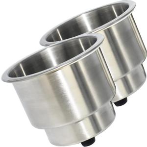 Yuanhe 2pcs Stainless Steel Cup Drink Holder with Drain for Marine Boat RV Camper