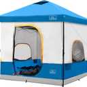 KAMPKEEPER 6 Person Camping Tent, 10x10 Pop Up Canopy Tent with Camping Inner Tent, Converts 10'x10' Straight Leg Canopy into Camping TentFully Vented Roof(Canopy & Frame Included) (Light Blue)
