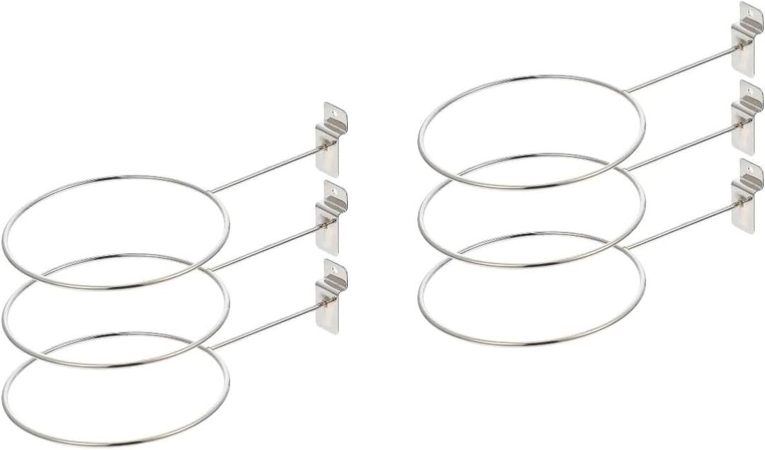 VANZACK 6pcs Wall Mounted Basketball Holder Rack Basketball Storage Ring Display Shelf