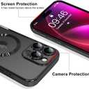 OOK Magnetic Case Made for iPhone 16 Pro Max (6.9 Inch) [Built-in Camera Lens Protector] [Compatible with MagSafe] Soft TPU Anti-Scratch Shockproof Protective Slim Clear Case for Women Men - Black