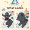 NZRVAWS Toddler Baby Boy Clothes Letter Printed Plaid Hoodie Shirt Denim Ripped Jean Pants Infant Fall Winter Outfits 6M-8T (12-18 Months)