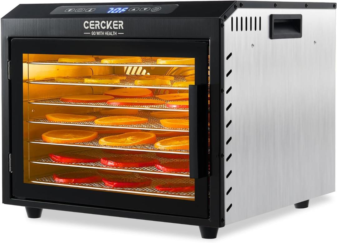 Food-Dehydrator Machine 7 Stainless Steel Trays, 6ft Small Food Dryer, 190F,24H Fruits Dehydrator, 800W Meat Dryer for Jerky,Mushroom,Herbs,Veggies,Dog Treats