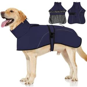 Dotoner Waterproof Dog Coat Warm Fleece Lined Jacket Reflective Winter Pet Apparel for Small Medium Large Dogs with Leash Opening Adjustable Neck & Tail Drawstring Size 3XL