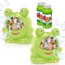 ArtCreativity Frog Bubble Machine for Kids (Pack of 2) Includes 2 Bubble Blowing Machine and 2 Bottles of Solution, Summer Outdoor Toys, Party Favor Activity - Best Gift for Boys, Girls, and Toddlers