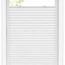 LazBlinds Tool-Free Cordless Pleated Shades with Suction Cups Light Filtering Top Down Bottom Up Pleated Blinds for Windows Size 31" W X 64" H, White