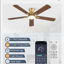 Fanbulous 52 inch ceiling fan with light, Low Profile Ceiling Fan with Light, App&Remote Control, Dimmable LED Light, Flush Mount Ceiling Fan for Indoor Bedroom Living Room, Quiet DC Motor