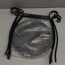 Outdoor Side Tables 2 Pack, 15" Height Tool-Free Metal Patio End Table with Monstera Pattern, Compact Space Saving Plant Stand for Balcony Porch Deck, Weather Resistant, Black