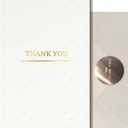 RUN2PRINT Luxury Thank You Cards with Envelopes & Gold Foil Stickers - Bulk Pack of 100 Elegant Blank Notes for Wedding, Baby Shower, Business, Graduation (White)