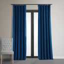 HPD Half Price Drapes Signature Velvet Thermal Blackout Curtains for Living Room 108 Inch Long (1 Panel) Rod Pocket Insulated Blackout Curtains for Bedroom Window Curtains, 50W x 108L, Union Blue