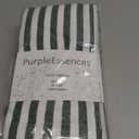 PurpleEssences Plain Striped Cloth Napkins - Set of 12-100% Cotton - 18 x 18 Inch - Fall Thanksgiving - Perfect Everyday Use Dinner Napkin - Forest Green and White