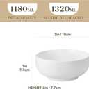 MALACASA Salad Bowls Set, 44 OZ (7") Large Soup Bowls Cereal Bowl for Kitchen, White Ceramic Bowls Set of 2, Dishwasher & Microwave Safe,Series REGULAR