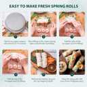 Soeos Rice Paper, White Rice Paper Wrappers, 1 Pack, 34 Sheets-Fresh Spring Roll Wrappers & Dumplings, Non-GMO, Gluten-Free, Low Carb, Vietnamese Rice Wraps (Round, 22cm)