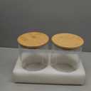 Liuruiyu Glass Food Storage Jars 6-Pack - 4x4 in-Clear Glass Food Canisters with Bamboo Lid Airtight For Serving Tea, Coffee, Flour, Sugar, Candy, Cookie, Spice and More (Circular)