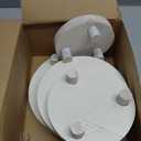 Geetery 4 Pcs Wooden Risers for Display Wood Pedestal Stand Mini Tray Stand Round Wooden Pedestal Holder Rustic Riser for Decor Tiered Tray Decor Home Kitchen, 4 Size(White)