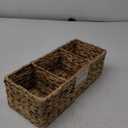 StorageWorks Water Hyacinth Basket for Toilet Paper, Wicker Baskets for Storage with Built-in Handles, 14 "L x 6 "W x 3 "H