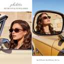 Sunglass Womens Retro Oval Sunglass for Women - Cat Eye 90s Glass Y2K UV400 Lightweight Narrow Shades