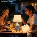 13” Small Ceramic Cordless Table Lamp, Rechargeable Battery Operated with Remote Control, Timer, RGB, Farmhouse Dimmable Bedside Lamp Warm Light for Bedroom Living Room Kitchen Bathroom Patio