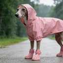 Dog Shoes for Hot Pavement - Comfortable Paw Protection for Medium & Large Dogs, Adjustable Strap & Non-Slip, Easy-Clean, Outdoor Sports Boots, Dog Booties for Summer Rain (Pink, M)