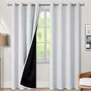 BGment Greyish White 100% Blackout Curtains for Living Room 84 Inch Length 2 Panels, Thermal Insulated Full Light Blocking Energy Save Window Drapes for Nursery Bedroom Darkening, 52 Inch Wide Each
