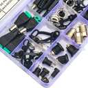 DC Power Jack Connector Assorted Kit, 5.5x2.1mm DC Power Supply Jack Socket Male Female Panel Mount Connector with Waterproof Cap & Hex Nut DC022B DC022D DC099 DC022 DC025 (DC-Cap-Kit)
