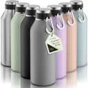 SipX Triple-Insulated Stainless Steel Water Bottle - 32oz. With Cover Lid, BPA-Free Reusable Insulated Water Bottle Keeps Cold For 24 Hours, (Grey) (Gray)