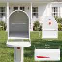 Large Mailboxes for Outside, Black Metal Mailbox, Galvanized Steel Post Mount Mail Box, Large Capacity, 21.97 x 13.62 x 18.35 Inches White