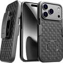 Compatible with iPhone 17 Pro Max Case with Belt Clip, Rugged Holster Cover with 360 Rotating Clip & Kickstand, Heavy Duty Shockproof Full Body Protective Case for Work, Outdoor, Travel, Construction