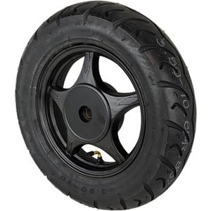 RedCap 10" Inch Rear Wheel & 3.5-10 Tire Assembly for 50cc Scooter Moped with Drum Brake GY6 QMB139 Sunny TaoTao Vitacci Amigo Milano Beemer 50 Yongfuo YN50QT-8 (Black)