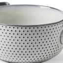 MONITO 16 Ounce French Onion Soup Bowls, 4PCS Reactive Glaze Ceramic Bowls with Handles, Stackable Soup Crocks, Oven/ Microwave/ Dishwasher Safe, for Cereal, Pasta, Chilli, Beef Stew, White-blue