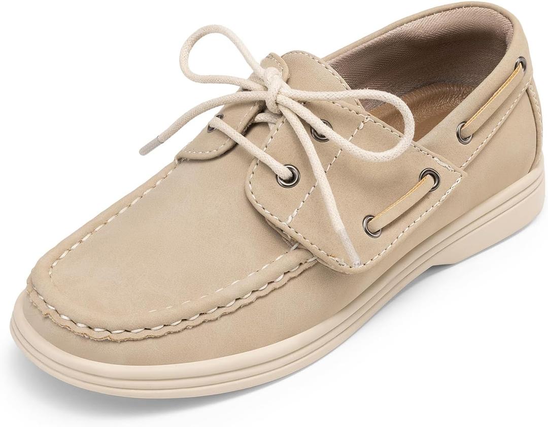 DREAM PAIRS Boys Dress Shoes Boat Shoes Slip on Loafers Casual School Shoes (Toddler/Little Kid/Big Kid),Size 6 Big Kid,Khaki,KKUMLS2502