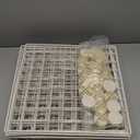 Amazon Basics 6 Cube Wire Grid Storage Shelves, Stackable Cubes, White, 14.6" D x 30.3" W x 44.8" H