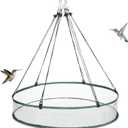 FoldTier 1 Pieces Universal Wild Bird Seed Catcher Hanging Hoop Platform Bird Seed Catcher Tray for Hummingbird Feeders Bee Feeder Outdoor Garden Accessories (24 Inch)